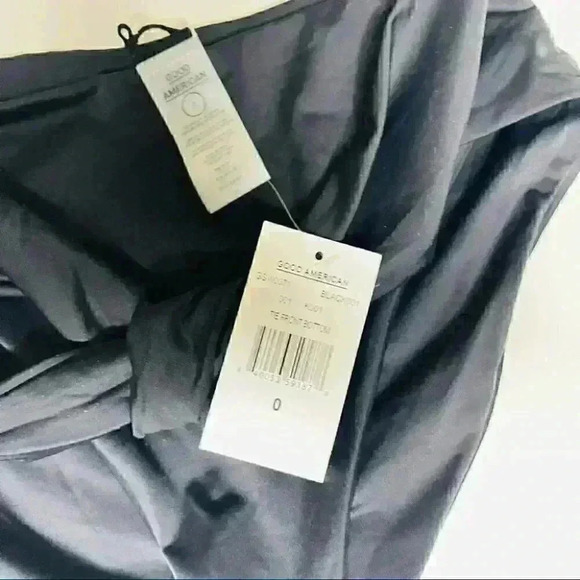 Good American Waist Cincher Tie-Front Swim Bottoms Black Size XS - Picture 3 of 4